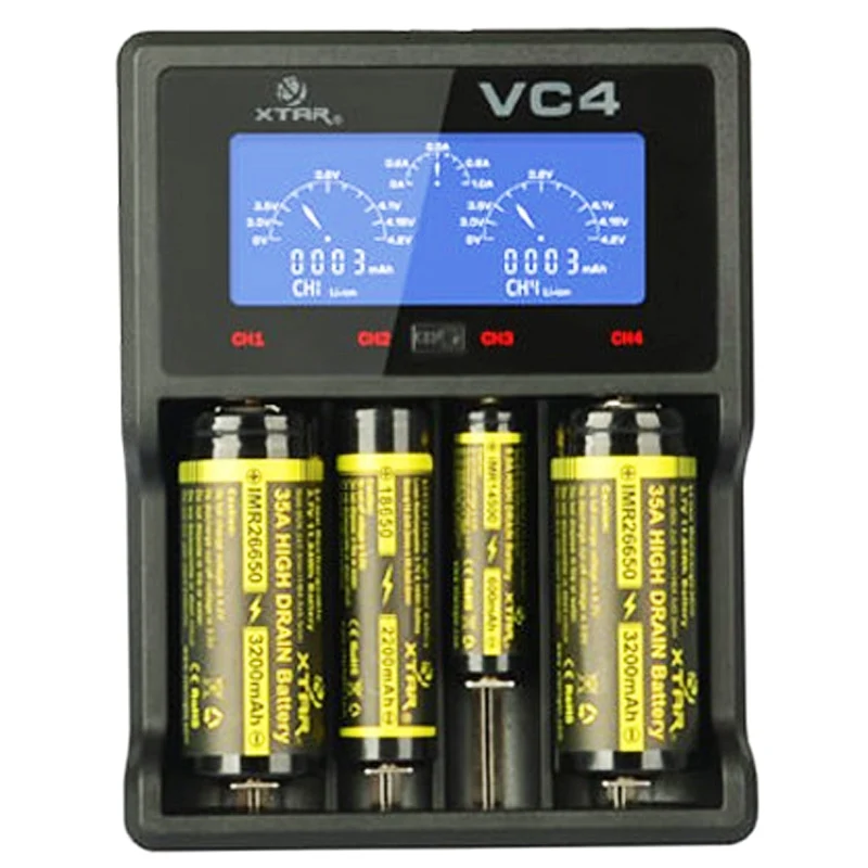 AccuCell CR123 A Li-Ion Akku mit 3,7 Volt, 760mAh 2 Stück und LCD-Schnell-Ladegerät