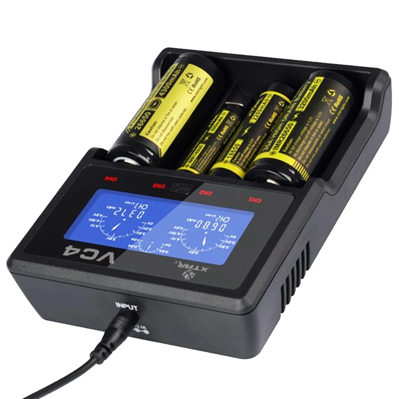 AccuCell CR123 A Li-Ion Akku mit 3,7 Volt, 760mAh 2 Stück und LCD-Schnell-Ladegerät