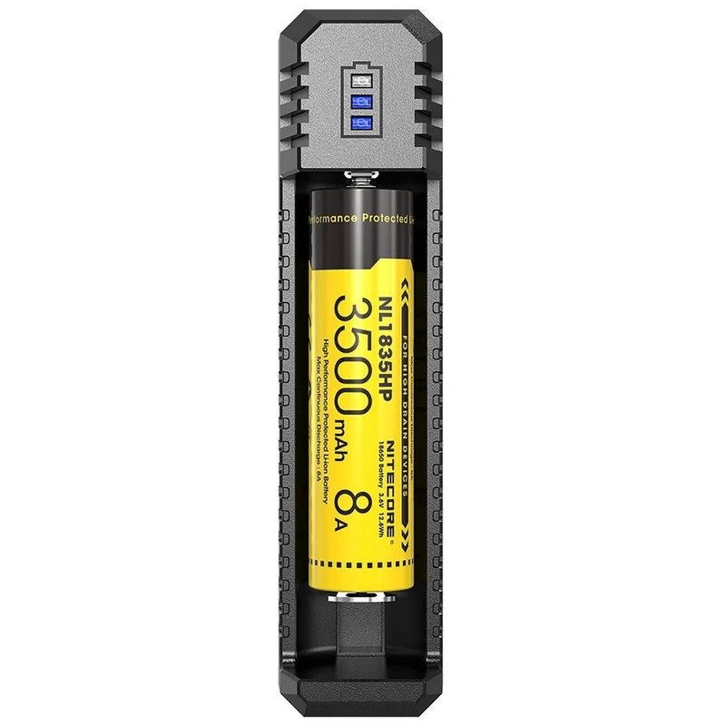 Nitecore 1fach USB-Ladegerät UI1 max 800mAh 3 LED für 21700 max. 77mm
