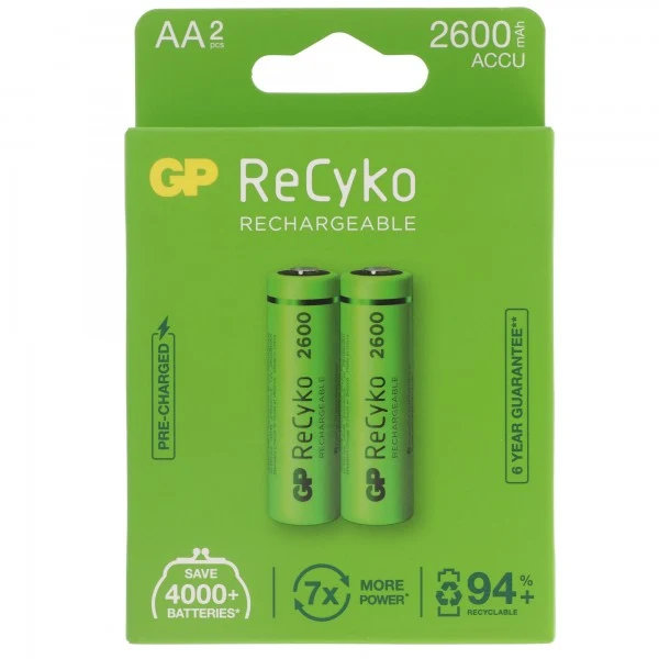 GP Batteries AA Akku GP NiMH 1,2V 2600mAh ReCyko (2 Stück)