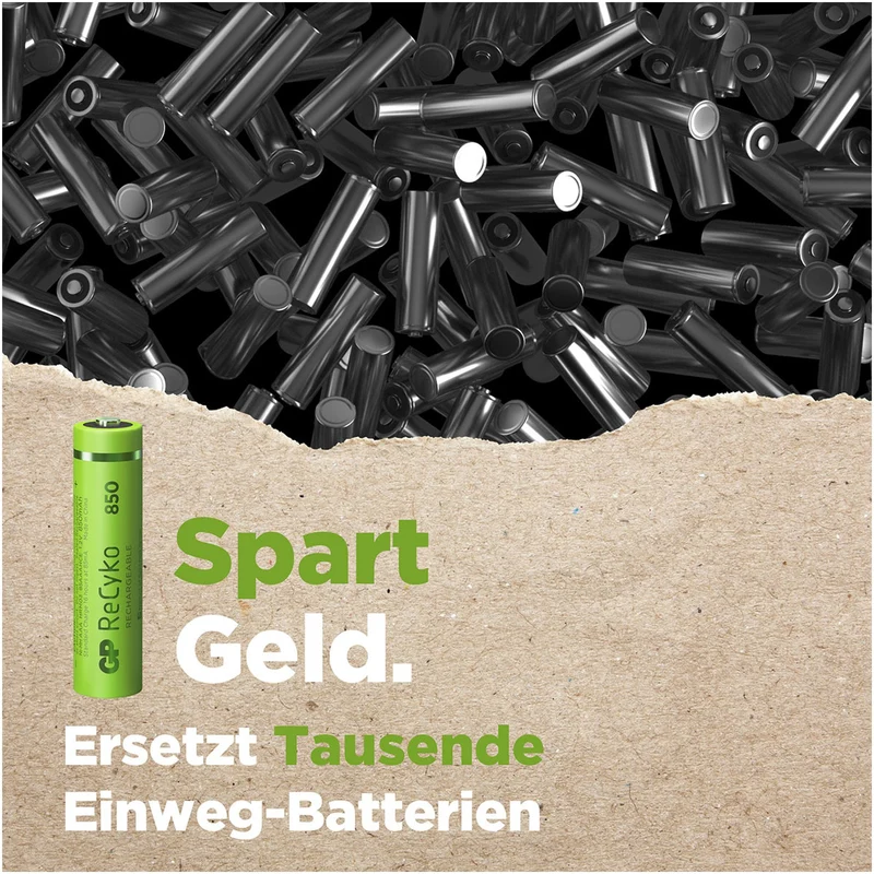 GP Batteries AAA Micro Akku GP NiMH 1,2V 850mAh ReCyko (8 Stück)