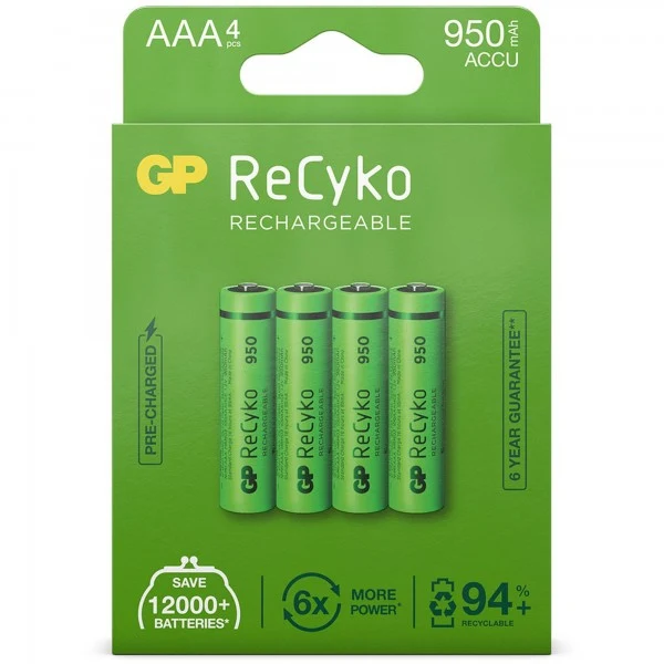 GP Batteries AAA Akku GP NiMH 1,2V 950mAh ReCyko (4 Stück)