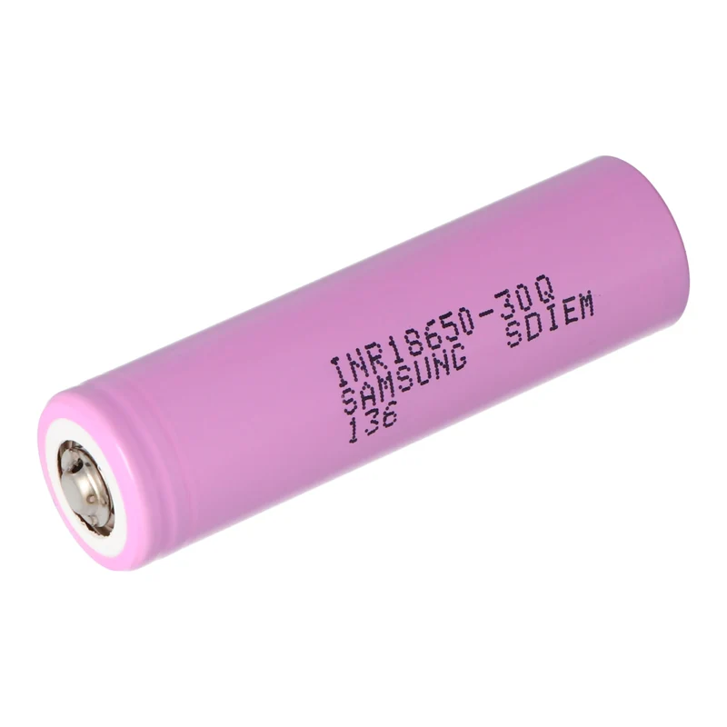 Samsung INR18650-30Q - 3,6V bis 3,7V, 3000mAh 15A Button Top Abmessungen 66x18,3mm beachten