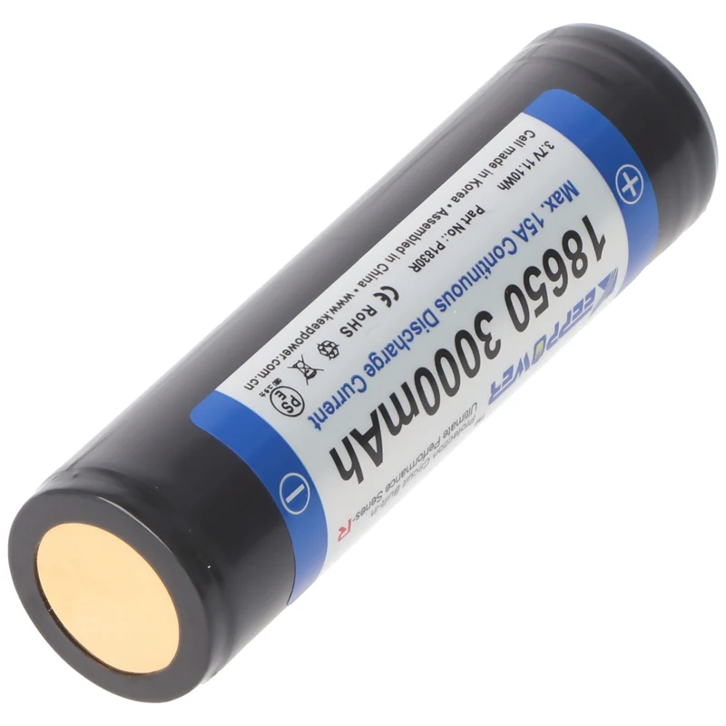 Keeppower 18650 3000mAh 3,6V - 3,7V 69x18,85mm Li-Ion-Akku PCB geschützt