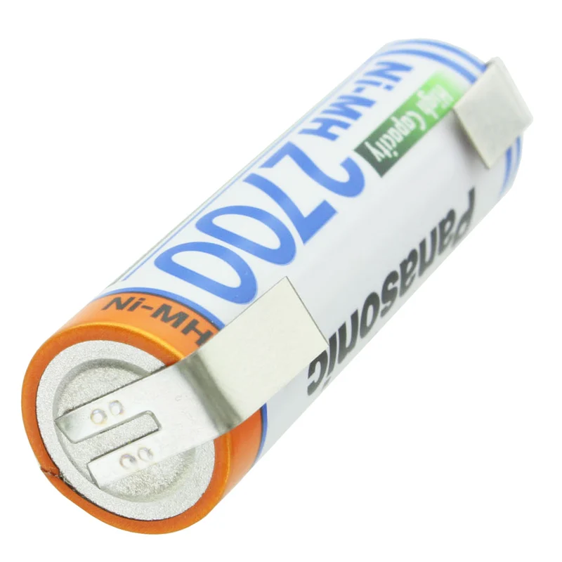 Panasonic Mignon AA NiMH Akku HR-3U 2700mAh Lötfahne U-Form