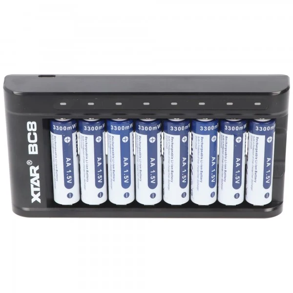 Xtar BC8 Schnell-Ladegerät Li-Ion 1,5V NiMH 1,2V Akkus AA AAA