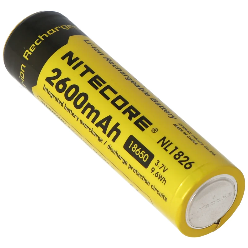 NiteCore 18650 Li-Ion Akku für LED Taschenlampen NL186 mit 2600mAh