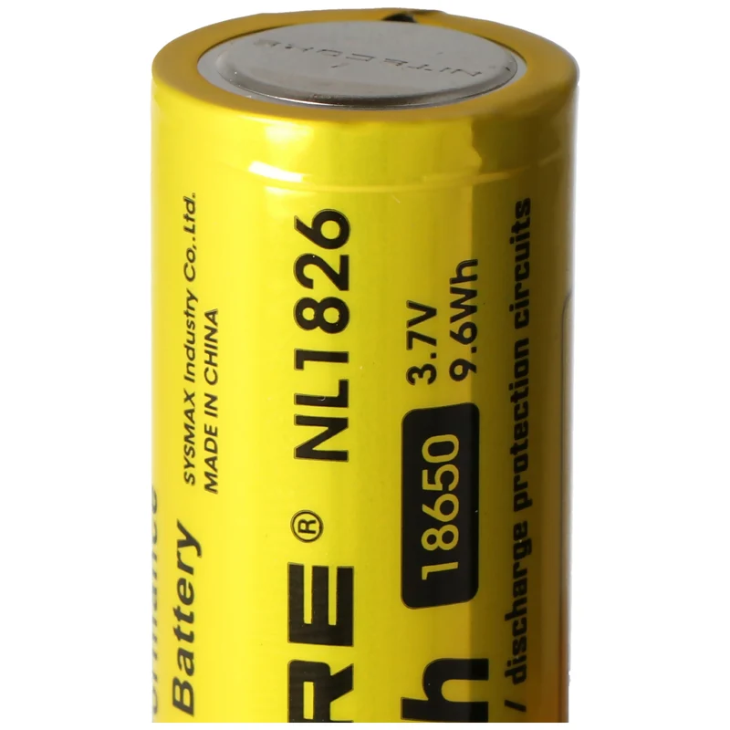 NiteCore 18650 Li-Ion Akku für LED Taschenlampen NL186 mit 2600mAh