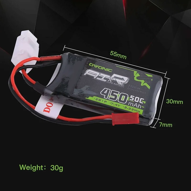 Ovonic Air 2S 450mAh 50C 7,4V JST-Stecker LiPo Akku (2 Stück)