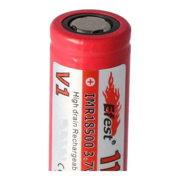 Efest IMR 18500 V1 3,7V 1100mAh (Pluspol flach) Li-Mn Akku