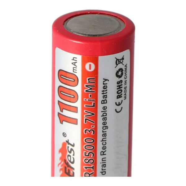Efest IMR 18500 V1 3,7V 1100mAh (Pluspol flach) Li-Mn Akku