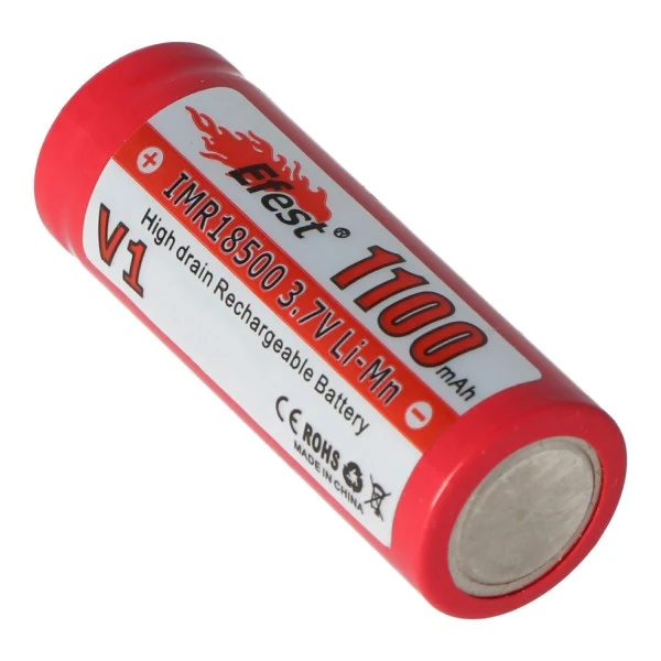 Efest IMR 18500 V1 3,7V 1100mAh (Pluspol flach) Li-Mn Akku