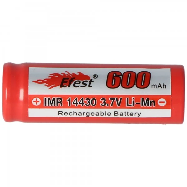 Efest IMR 14430 3,7V 600mAh Pluspol flach Li-Mn Akku