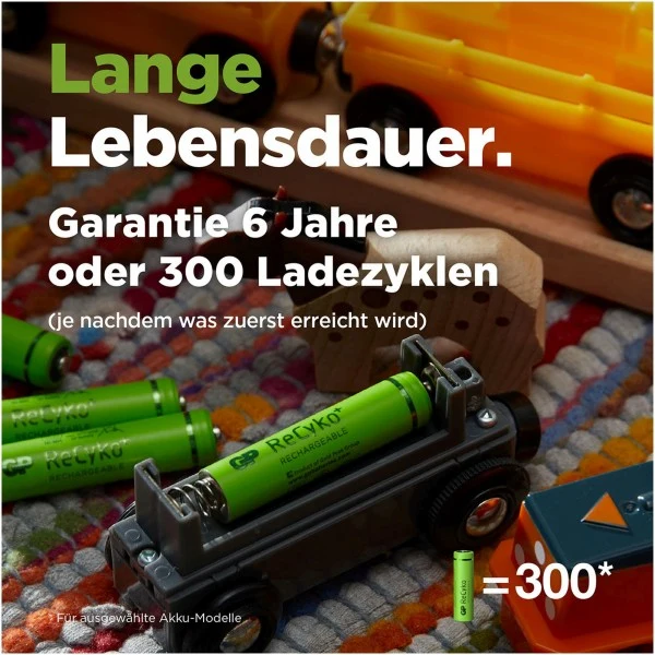 GP ReCyko Batteries AA Akku NiMH 1,2V 2600mAh (4 Stück)
