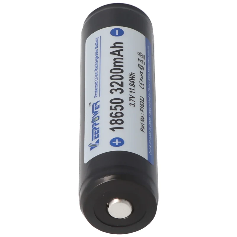 Keeppower 18650 3200mAh 3,7V Li-Ion Akku PCB geschützt mit Kopf