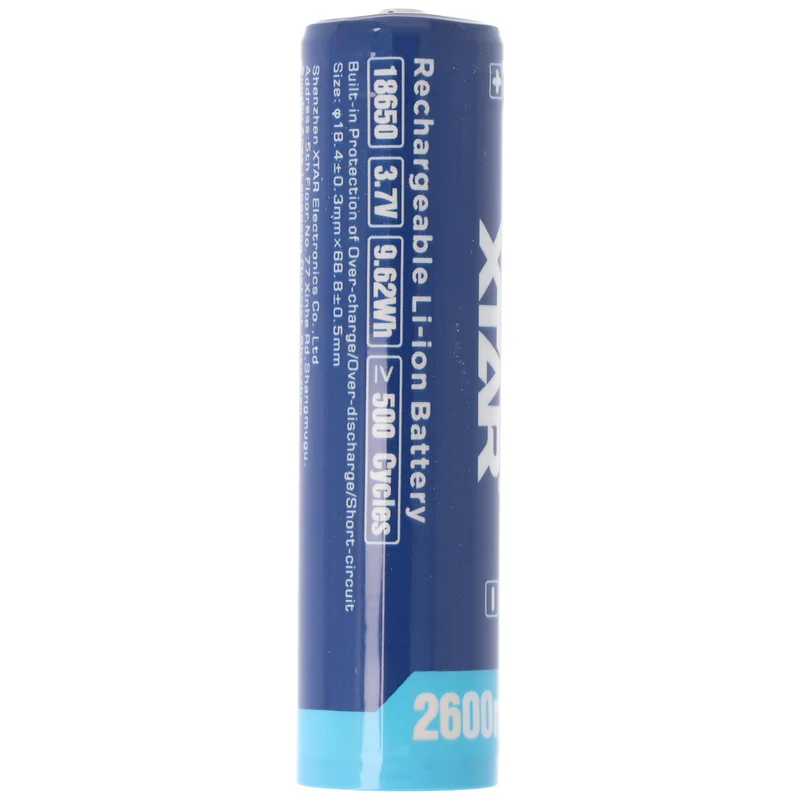 XTAR 18650 3,7V 2600mAh Li-Ion Akku geschützt mit Kopf
