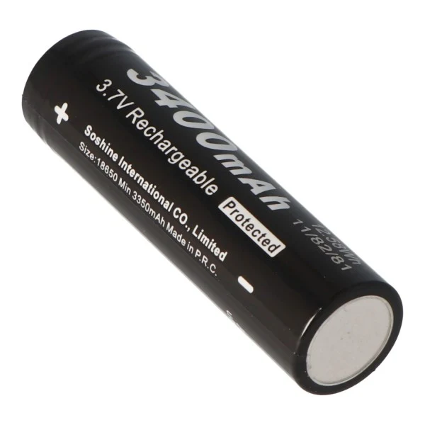 Soshine 18650 3400mAh 3,6V-3,7V Li-Ion Akku PCB geschützt Panasonic Zelle