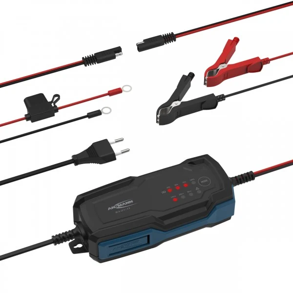 Ansmann BC 6-12V/2A 8-Stufen Kfz-Ladegerät für 6V und 12V Blei-Säure-, Blei-Gel- und Blei-Vlies-Batterien, sowie 12V LiFePO4 Batterien