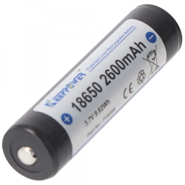 Keeppower 18650 - 2600mAh, 3,7V Li-Ion-Akku geschützt