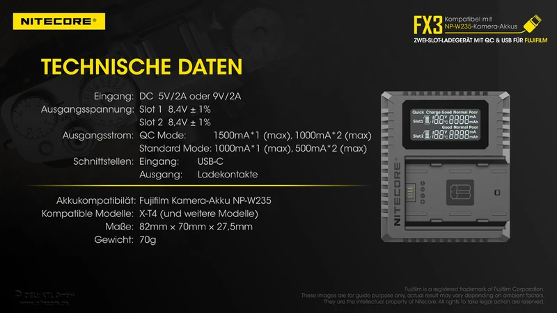 Nitecore FX3 - für Fuji Cameras