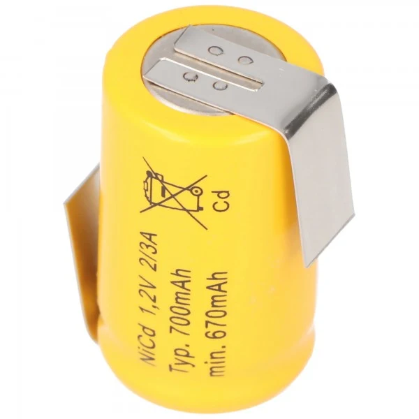 AccuCell KR-600AE 2/3 A Cadnica Akku Lötfahnen in Z-Form