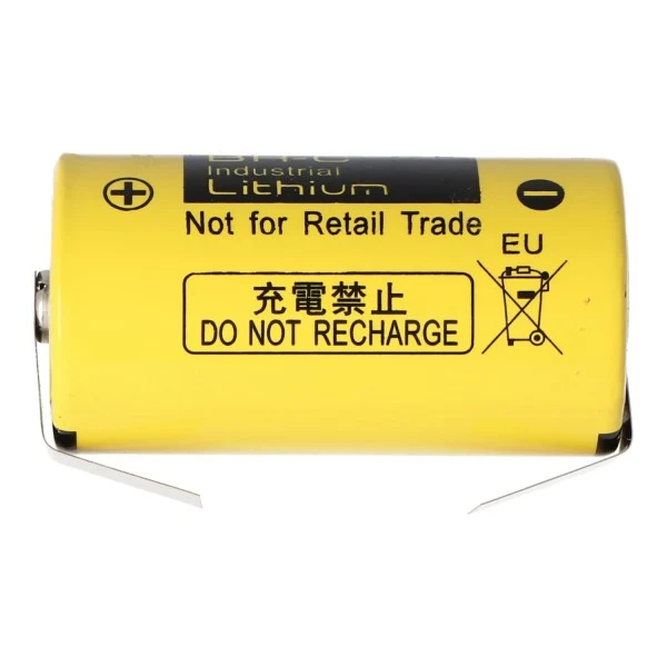 BR-C Panasonic Lithium Batterie Baby mit Lötfahnen in U-Form zum anlöten, BR26500