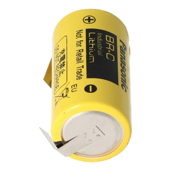 BR-C Panasonic Lithium Batterie Baby mit Lötfahnen in U-Form zum anlöten, BR26500