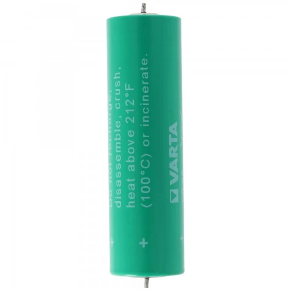 Varta CR AA Lithium Batterie mit Axial Draht passend für Wärmezähler