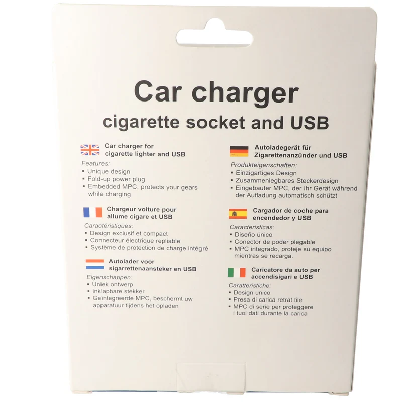 AccuCell Kfz-Ladegerät mit Buchse und USB, Weiß, Autoladegerät BH-13007, input DC 12V, output 5V, 500mA