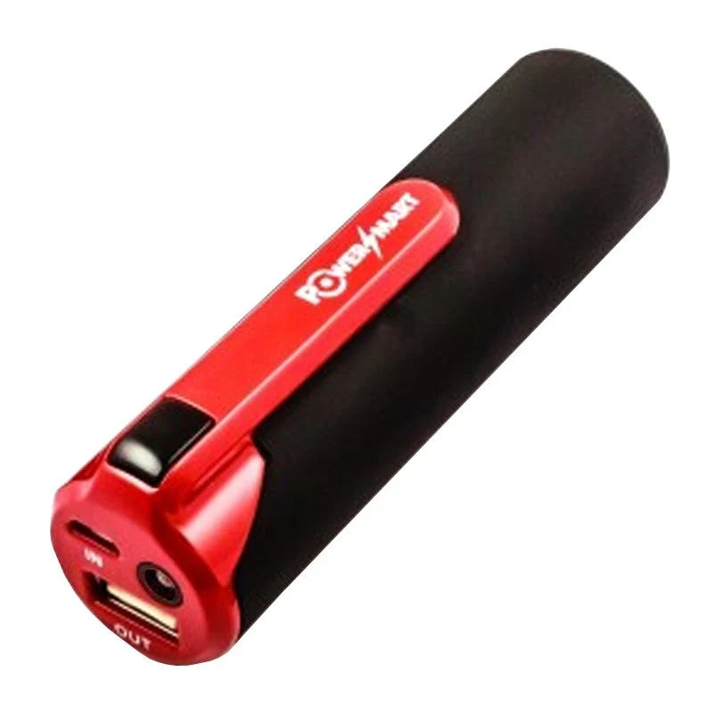 AccuCell Powerbank Li-Ion 3400mAh, 12,6Wh im schwarzen Gehäuse mit clip, LED Taschenlampe