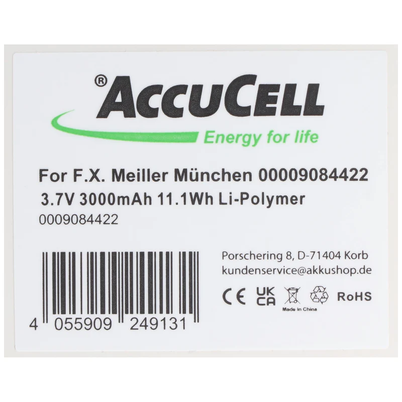 AccuCell Akku für F.X. Meiller München 0000 9084 422, 3.8 Volt, 3500mAh Li-Polymer