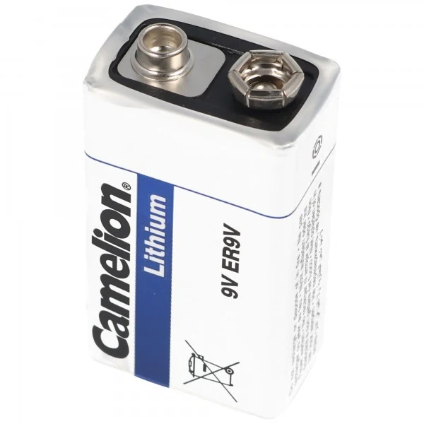 Camelion Marken Lithium Batterie 9 Volt, E-Block, ER9V, U9VL, U9VL-J, U9-VL, U-9VL ideal für Rauchmelder, Messgeräte