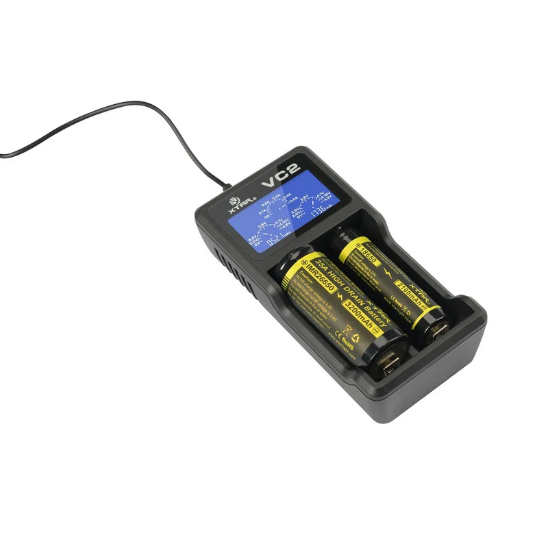 Xtar VC2 - Ladegerät für Li-Ion-Akkus 3,6V - 3,7V inkl. USB-Kabel