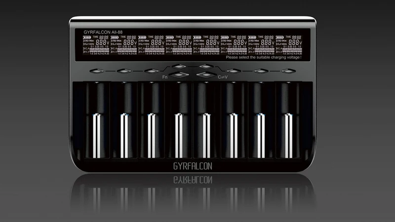 Enova Gyrfalcon All-88 - 8fach Akkuladegerät für Li-Ion, LiFePO4 & NiMH