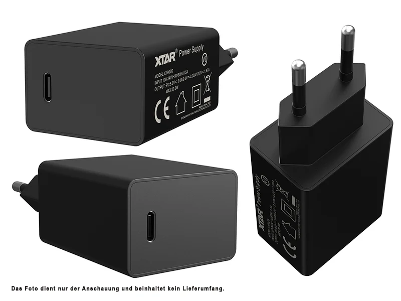 Xtar USB-C-Netzteil: XTAR PD20W: 5V⎓3A / 9V⎓2,22A / 12V⎓1,67A 20W