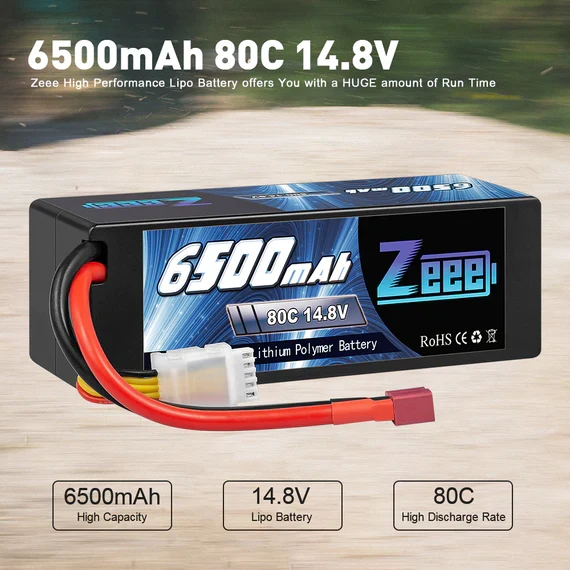 Zeee 4S 6500mAh 14,8V 80C Hardcase Dean Lipo Akku