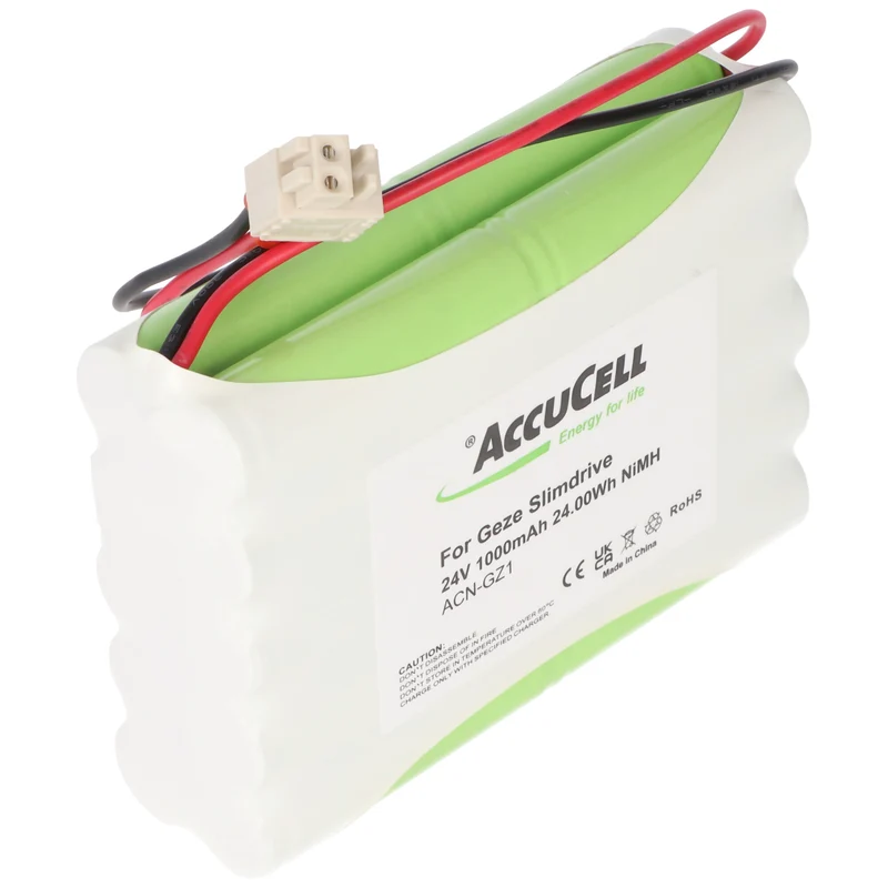 AccuCell Nachbau Akku Geze Slimdrive 24V 900mAh NiMH AkkuPack 106863, 25020
