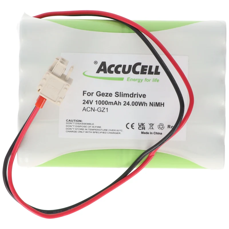 AccuCell Nachbau Akku Geze Slimdrive 24V 900mAh NiMH AkkuPack 106863, 25020