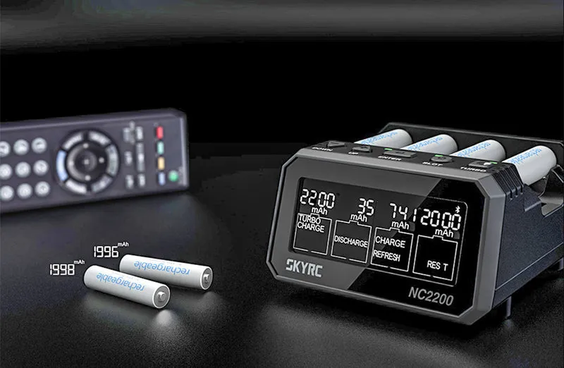SkyRC NC2200 intelligentes Analyse-Ladegerät für AA/AAA, NIMH/NiCd, Akkus