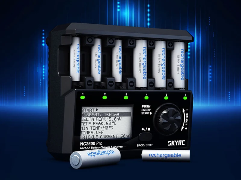 SkyRC NC2500 Pro intelligentes Analyse-Ladegerät für AA/AAA, NIMH/NiCd, Akkus