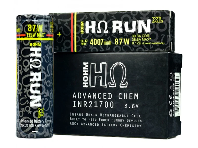 HohmTech RunXL 21700 4007mAh max. *38,6A Lithium-Ionen-Akku NMC, 3,6V - 3,7V