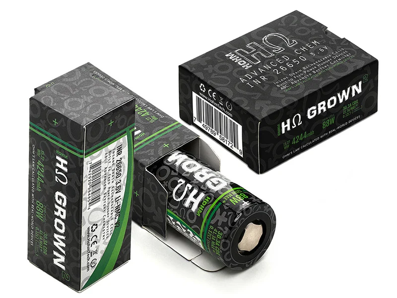 HohmTech GROWN² 26650 mit 4244mAh und max. *41,1A Li-Ionen-Akku NMC 3,6V - 3,7V
