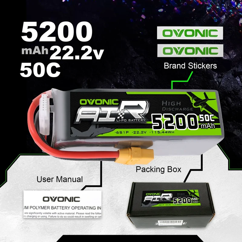 Ovonic Air 6S 5200mAh 22,2V 50C XT90 LiPo