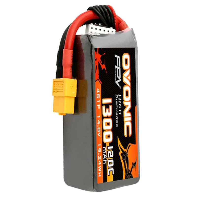 Ovonic FPV 4S 1300mAh 120C 14,8V XT60 LiPo Akku (4 Stück )