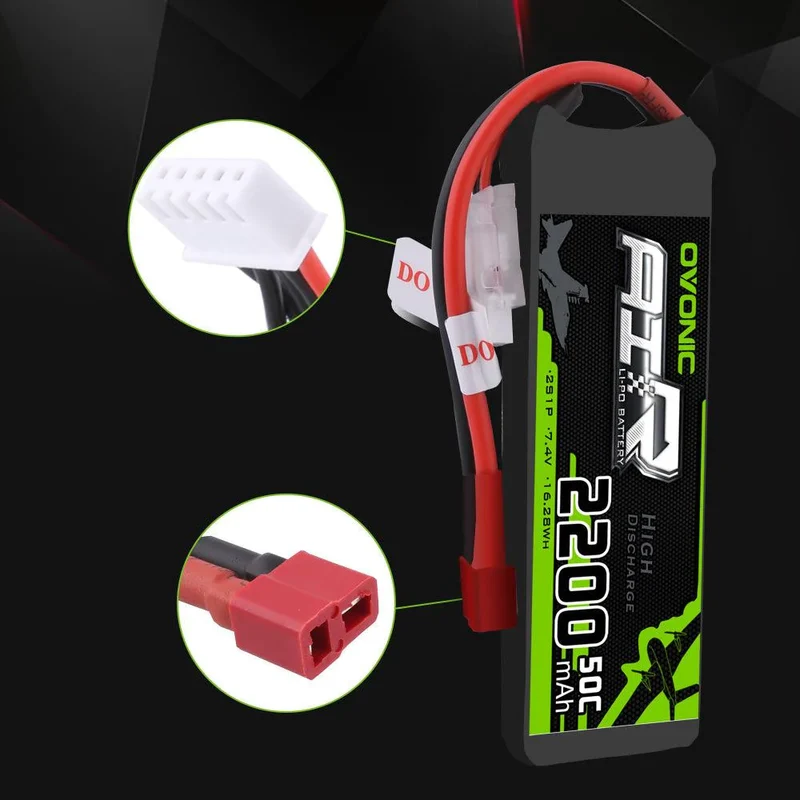 Ovonic 2S 2200mAh 50C 7,4V T-Stecker LiPo Akku (2 Stück)