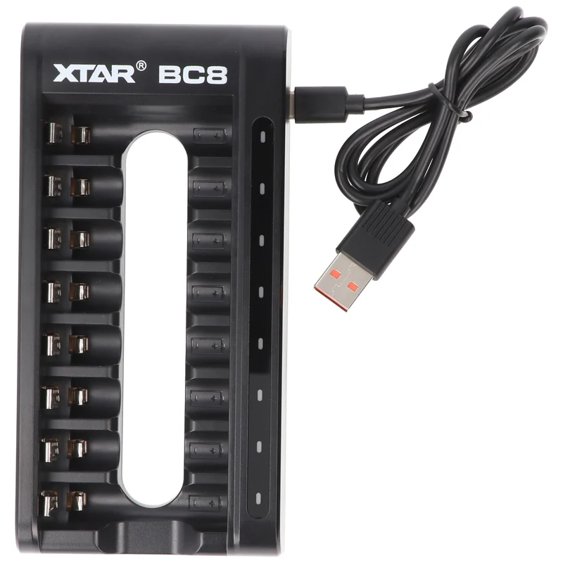 Xtar 1.5 Volt Akku für Wildtierkamera, Wildkamera, 8x Akku und 1x Ladegerät