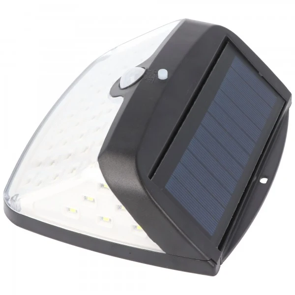 AccuCell Wandlicht LED Solar Sicherheitslicht inkl. 18650 Li-ion Akku mit Solarpanel