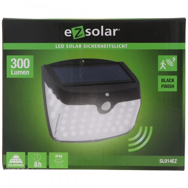 AccuCell Wandlicht LED Solar Sicherheitslicht inkl. 18650 Li-ion Akku mit Solarpanel