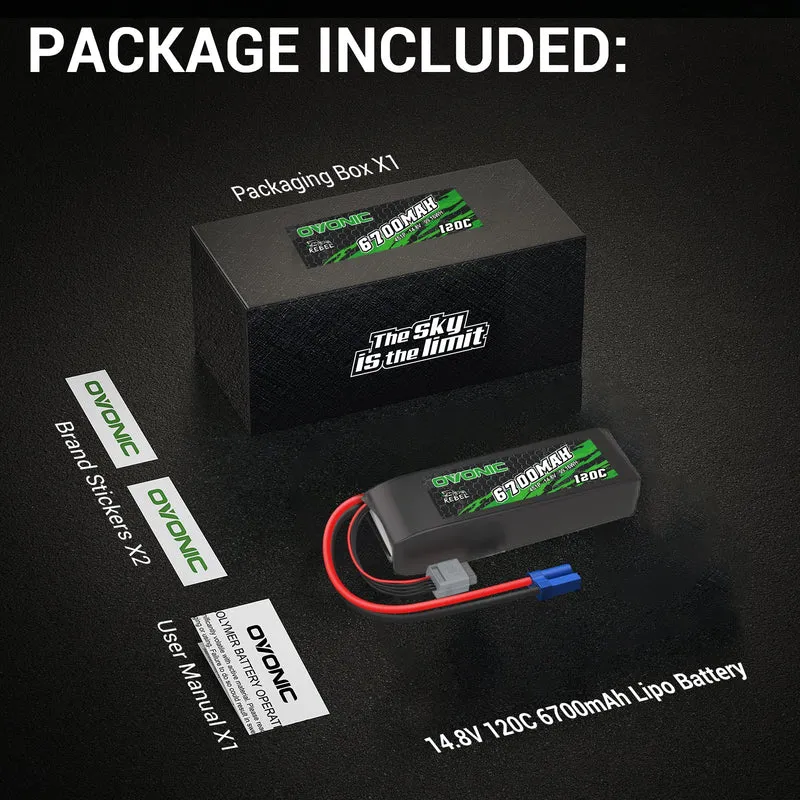 Ovonic 4S 6700mAh 14,8V 120C EC5 LiPo