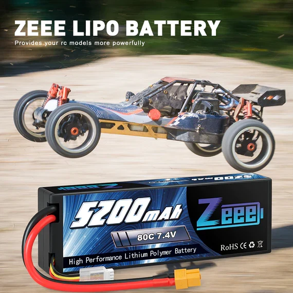 Zeee 2S 5200mAh 7.4V 80C XT60 Hardcase (2 Stück)